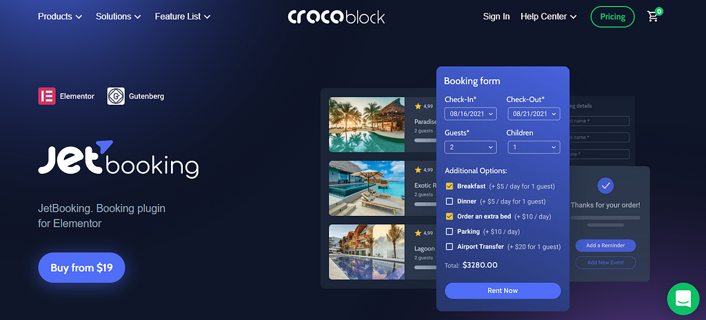 jetbooking plugin for elementor and gutenberg