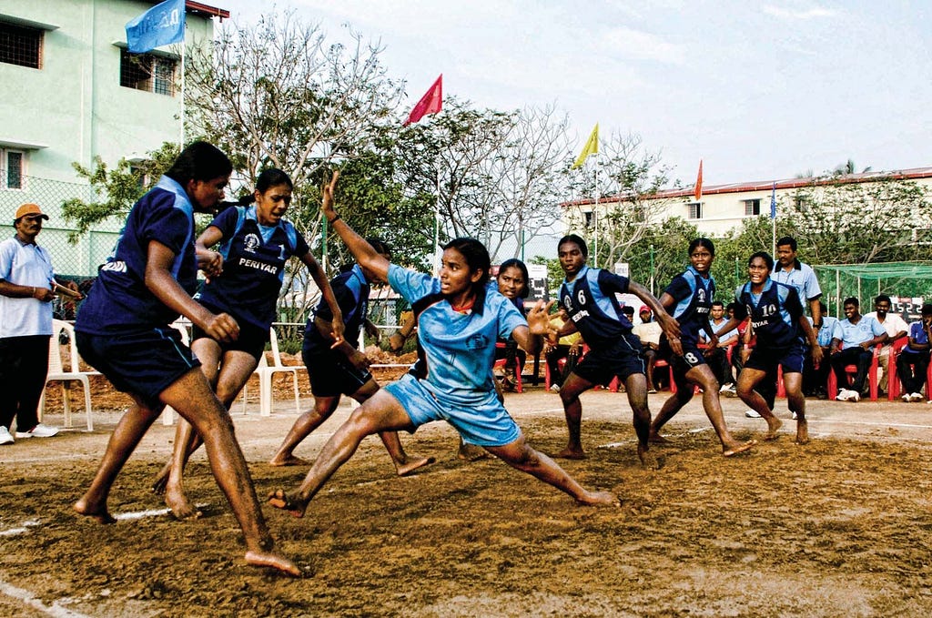 school girls playing kabbadi championship