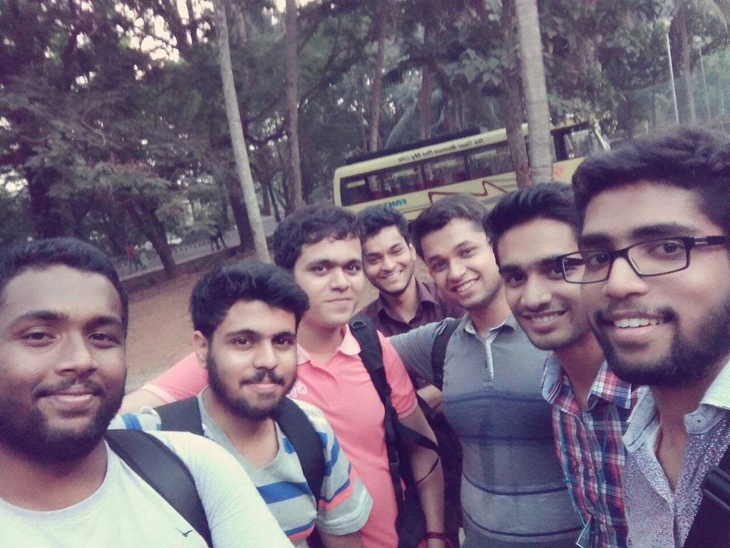 My friends and I at FOSSMEET’18