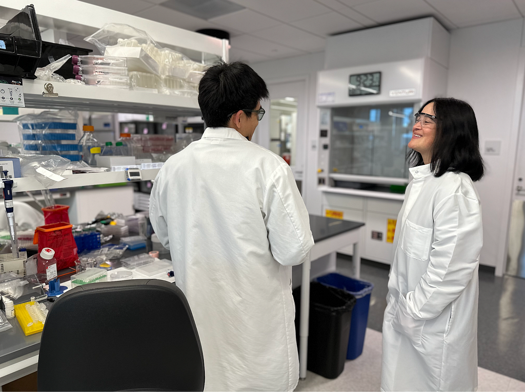 Jennifer Brady (right), Director of Biology at Variant Bio, together with fellow team member Chin-Wen Lai (left).