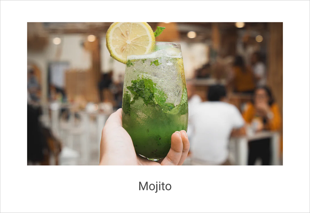 A Mojito picture with the subordinate level name “Mojito”