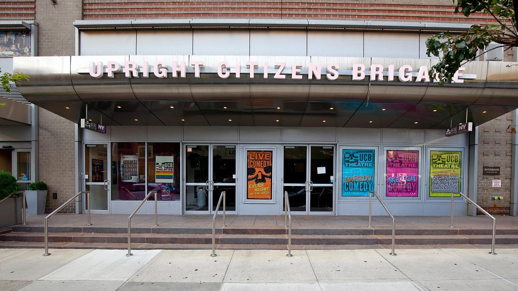 Exterior shot of The Upright Citizens Brigade’s incarnations, in Hell’s Kitchen, NYC.