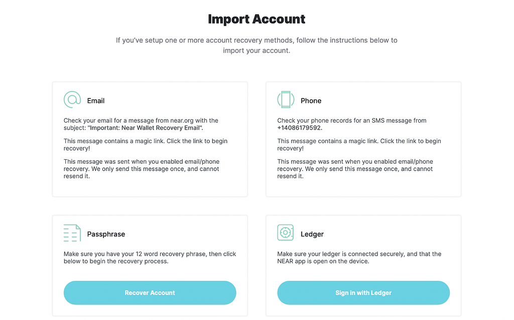 Import account | NEAR Wallet