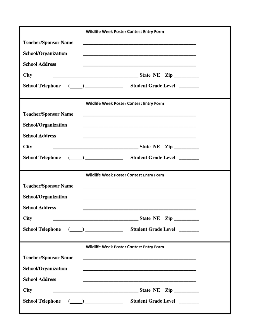 Contest Entry Form Template charlotte clergy coalition