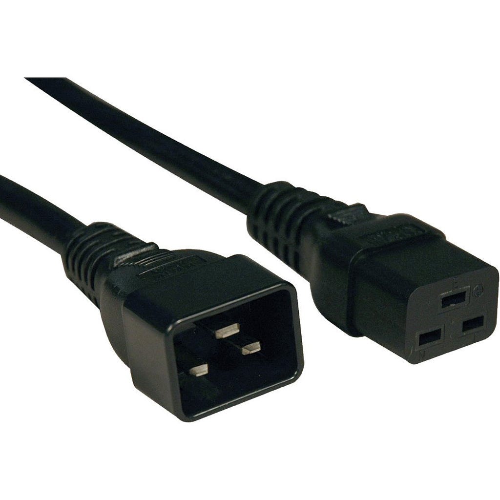 Tripp Lite 2ft Computer Power Cord Cable C19 to C20 Heavy Duty 20A 12AWG 2&#39;