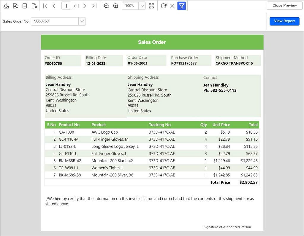 Report page with styles and green colors. | Professional Reports