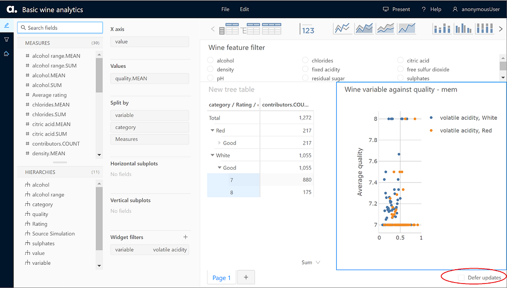 Defer updates for dashboard during design phase