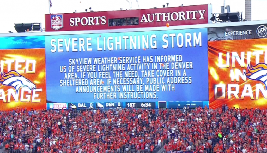 Severe Lighting Storm - NFL Kickoff 2013