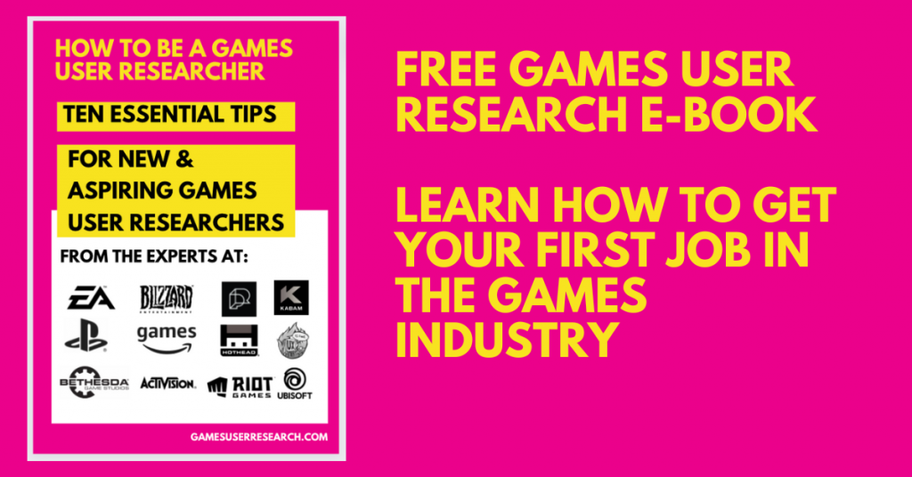 Free Games User Research EBook