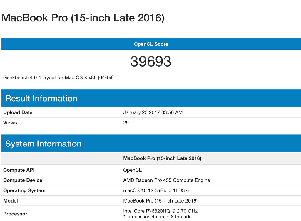   Compute test results on 10.12.3  