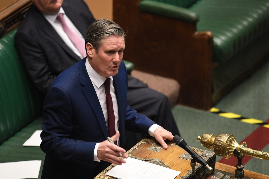 This picture shows Keir Starmer speaking is the House of Commons