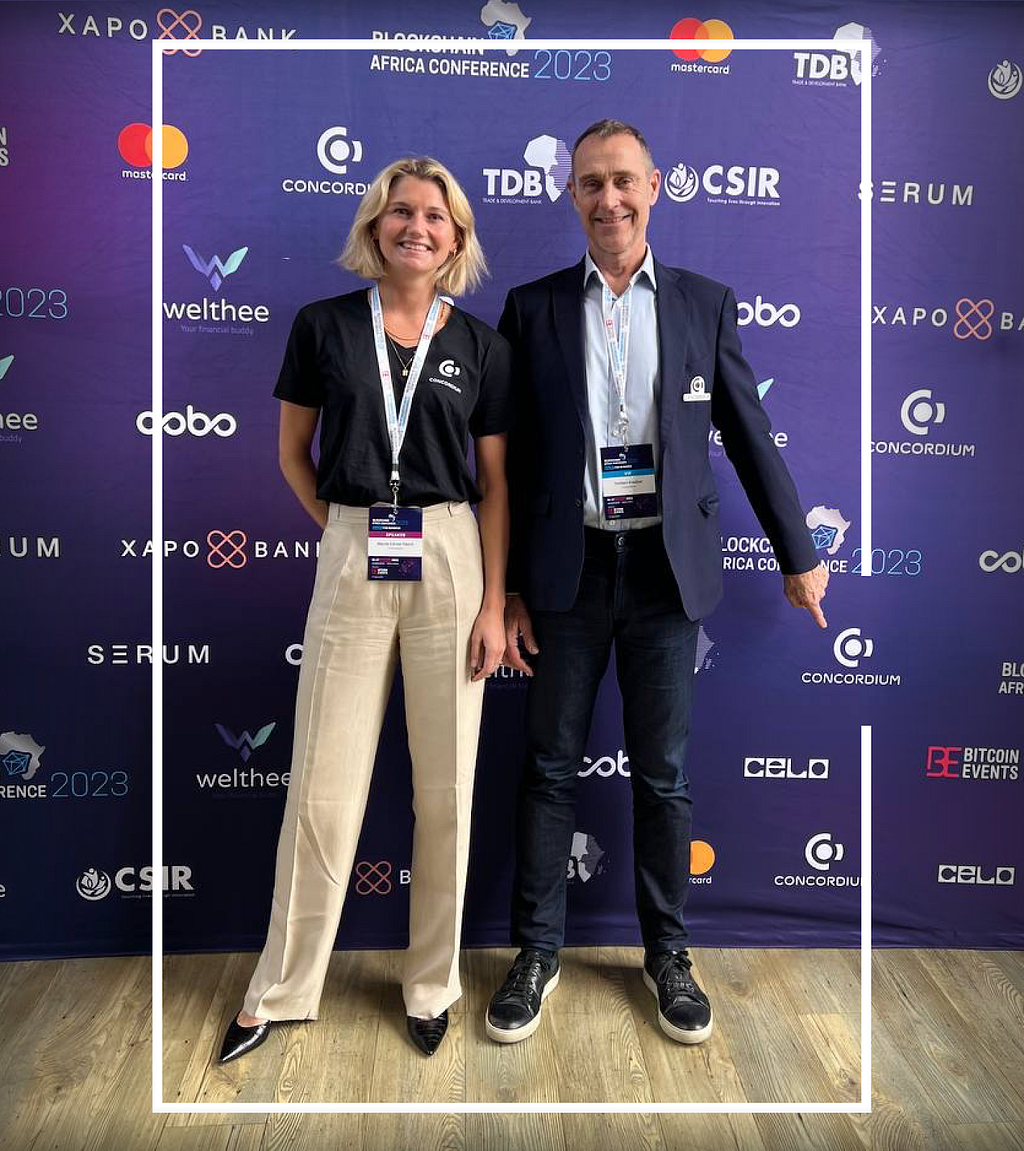 Torben and Maria at Blockchain Africa Conference 2023 in Johannesburg