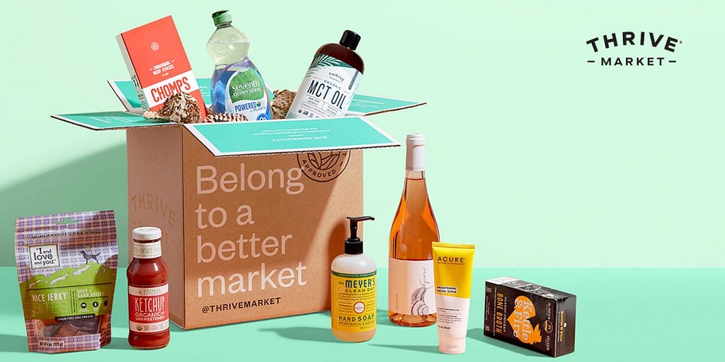 Thrive Market box with organic brands and options