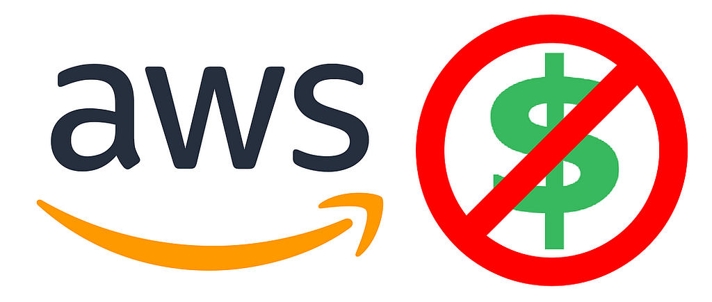 AWS logo with dollar sign crossed out