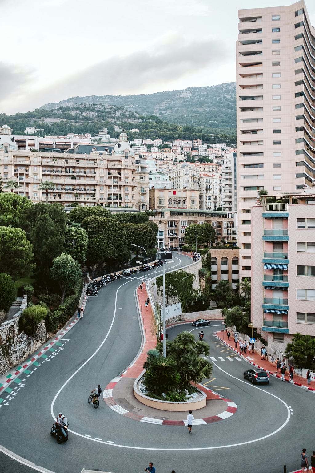 The tight city streets of Monaco, where F1 races next.