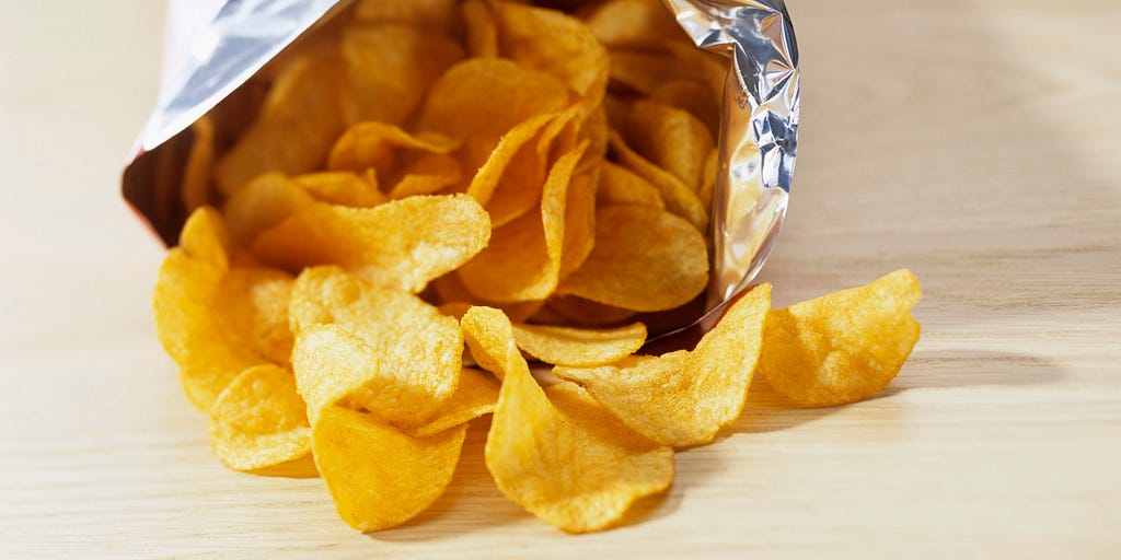 Bag of potato crisps