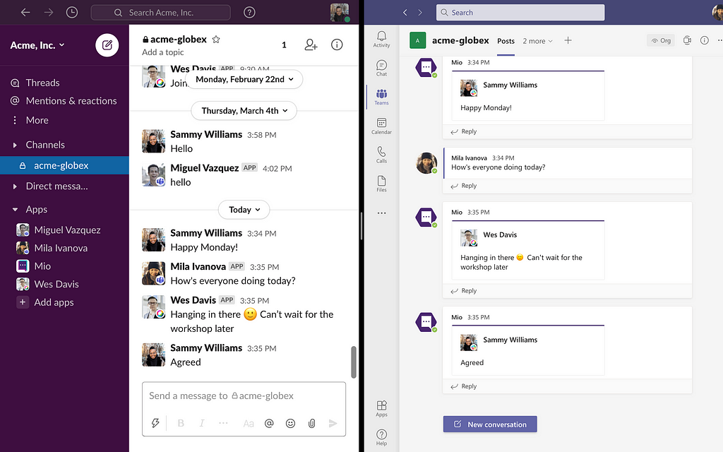 Connect Slack and Microsoft Teams