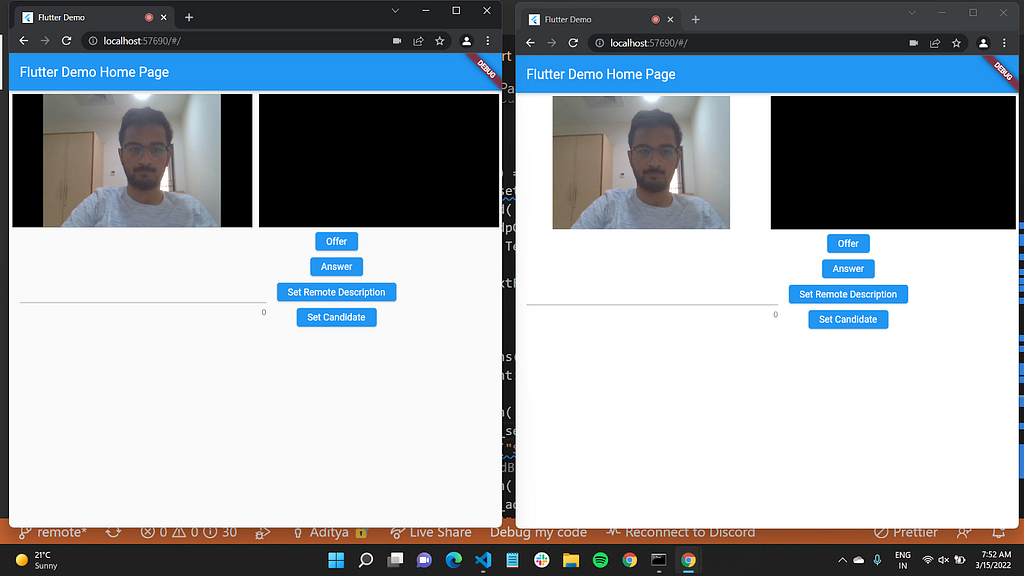 P2P Flutter WebRTC demo