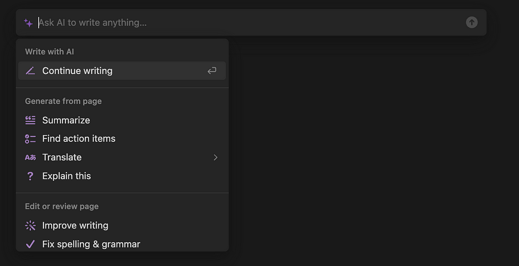 Notion AI allows for many different requests