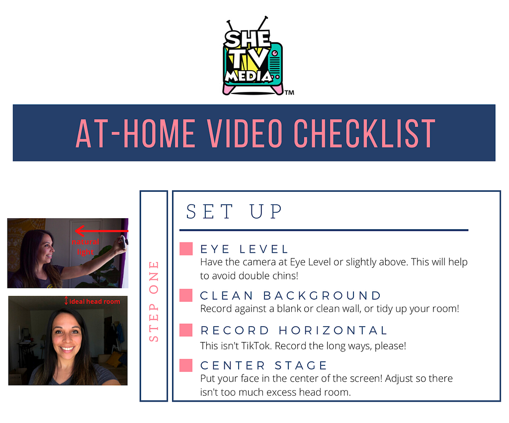 A Teaser image of She TV Media’s At-Home Video Checklist document
