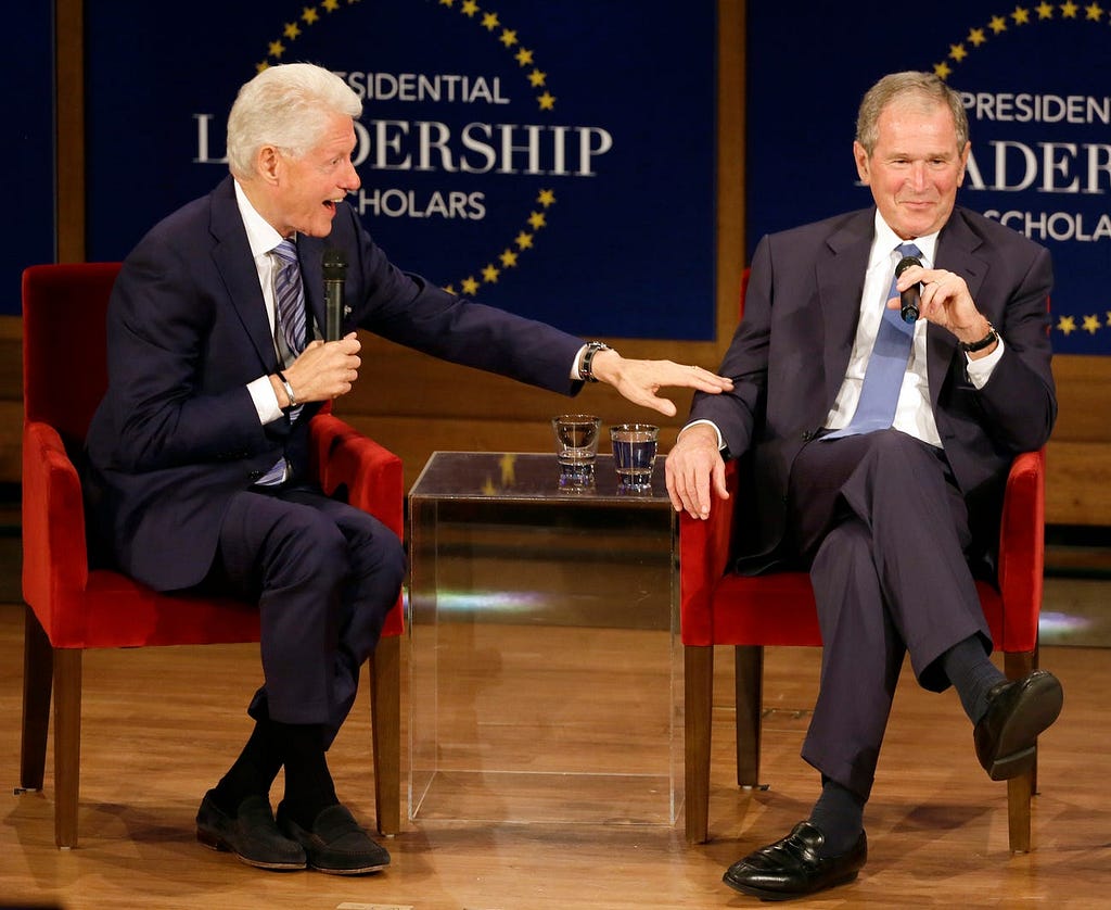 Bill Clinton and George W. Bush.