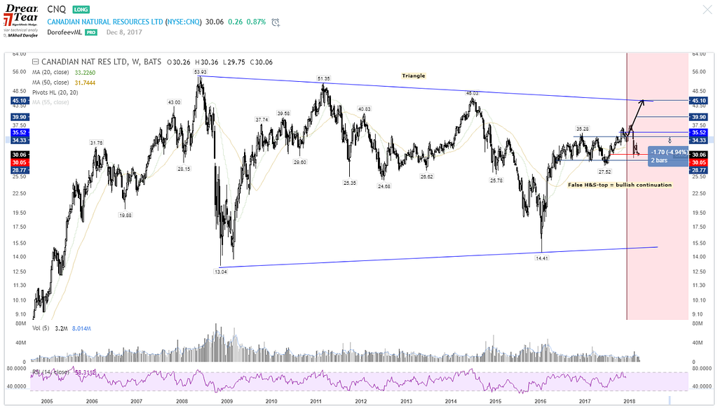 CNQ stock forecast realized