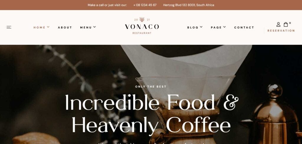 Coffee Shop WordPress Theme