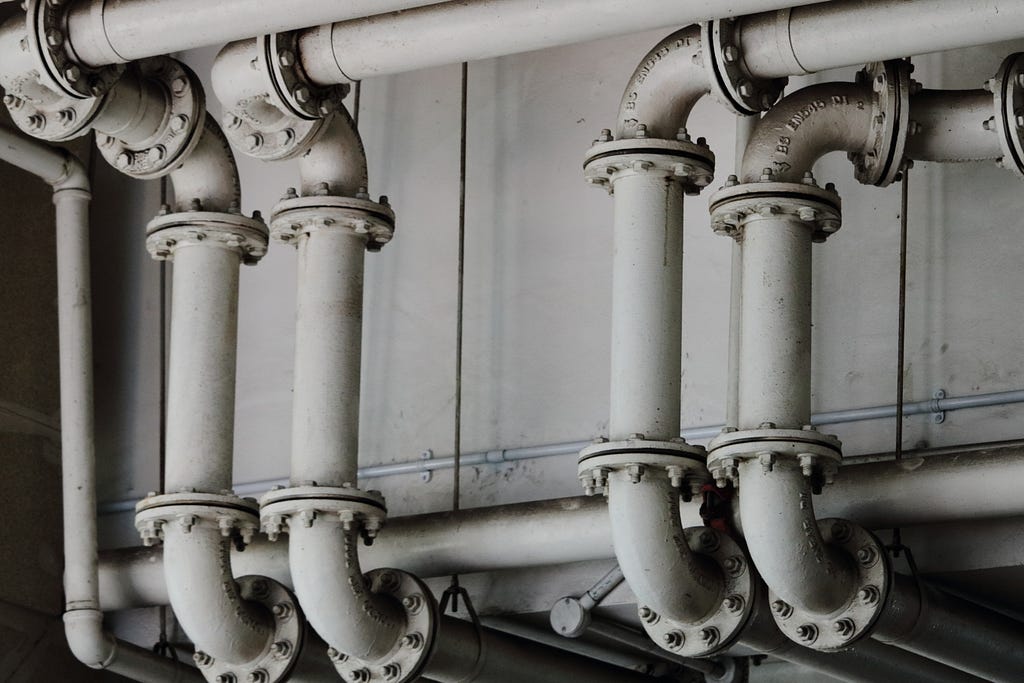 photograph of steam pipes