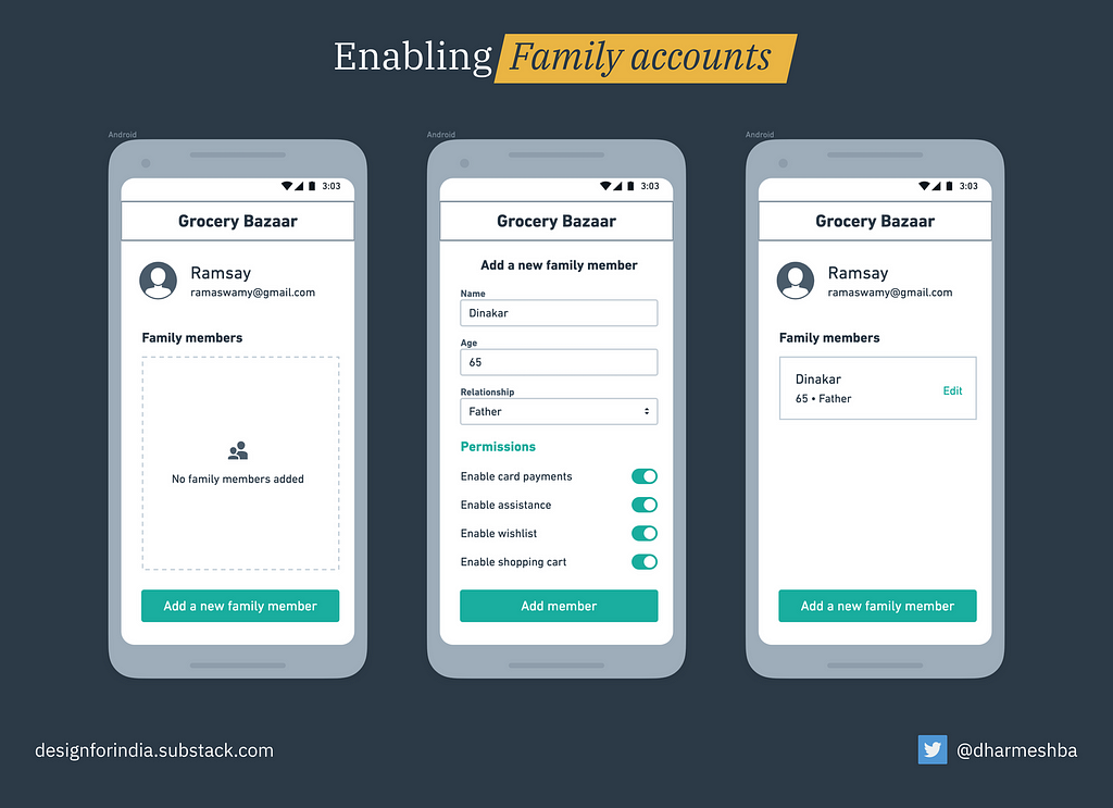 Enabling family accounts