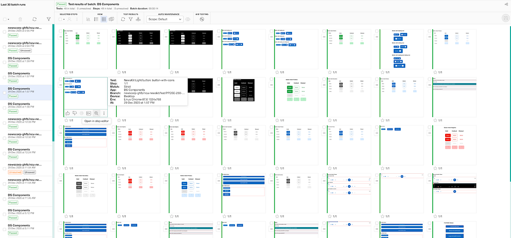 Applitools Dashboard