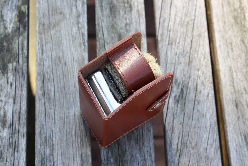 Galen Leather Travel Shaving Kit
