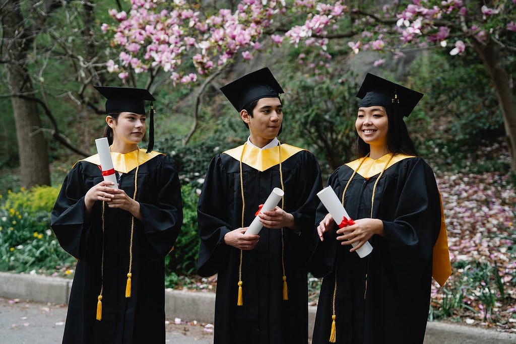 Students are graduating from university.