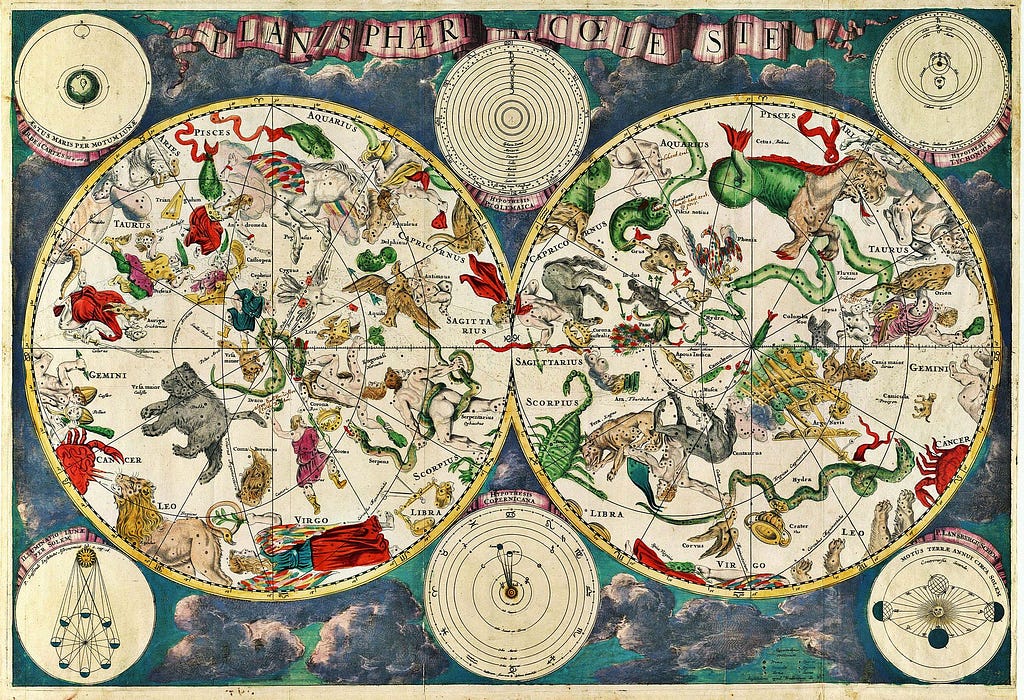 A celestial map by the Dutch cartographer Frederik de Wit, 1670