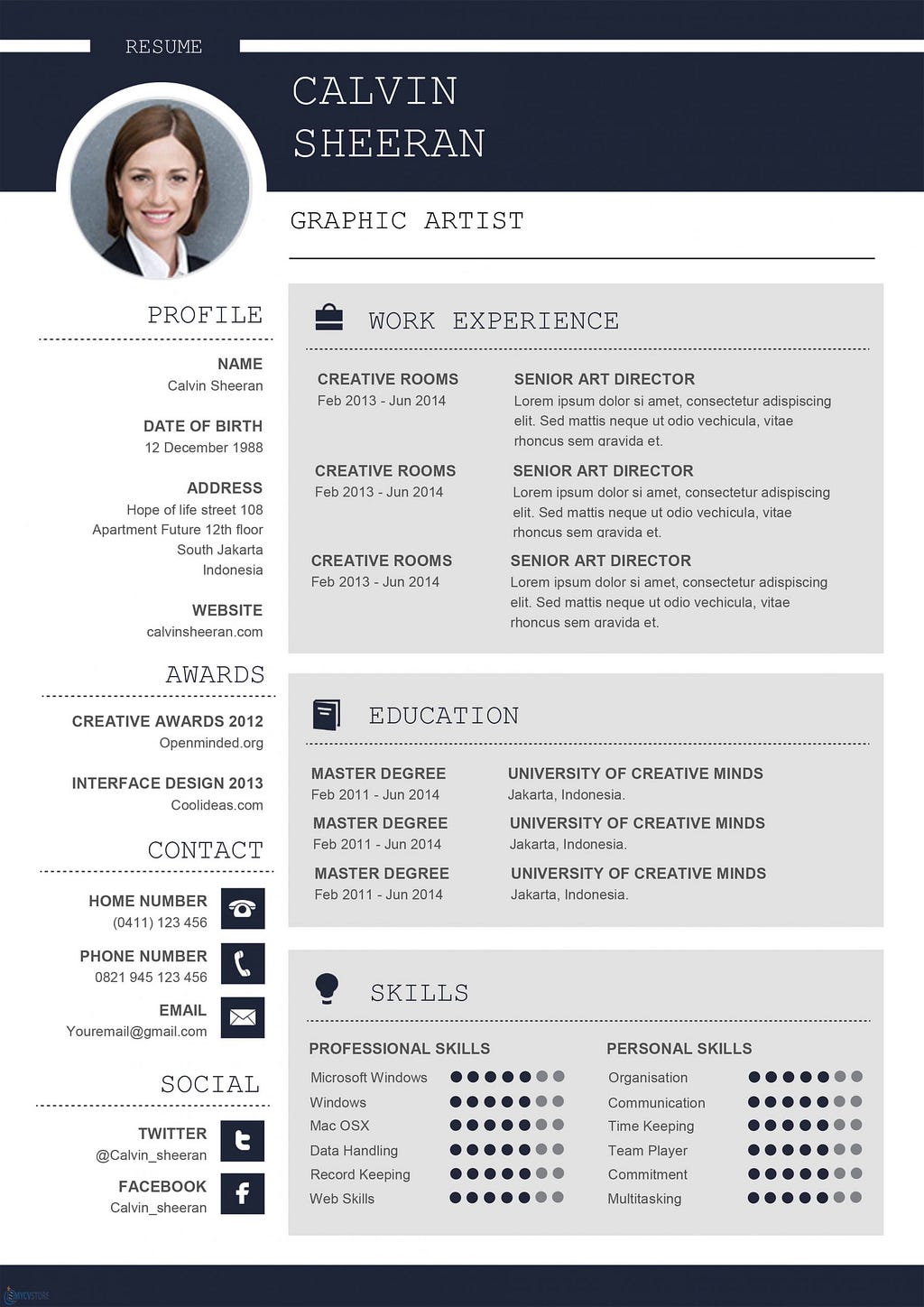 Professional CV MS Word Template Download for Word