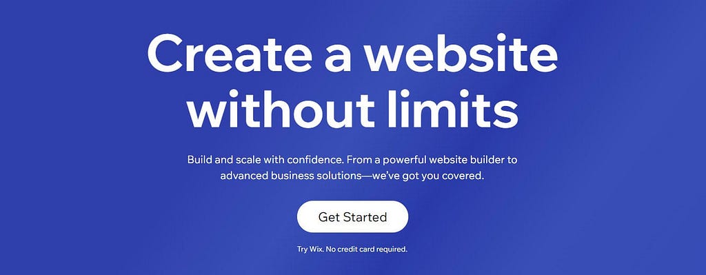 Wix promises to help you create a website without limits.