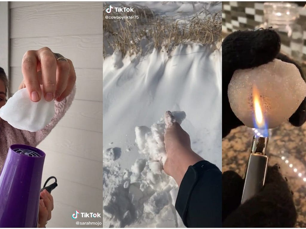 TikTok users attempted to prove that snow was not real. (It was.)