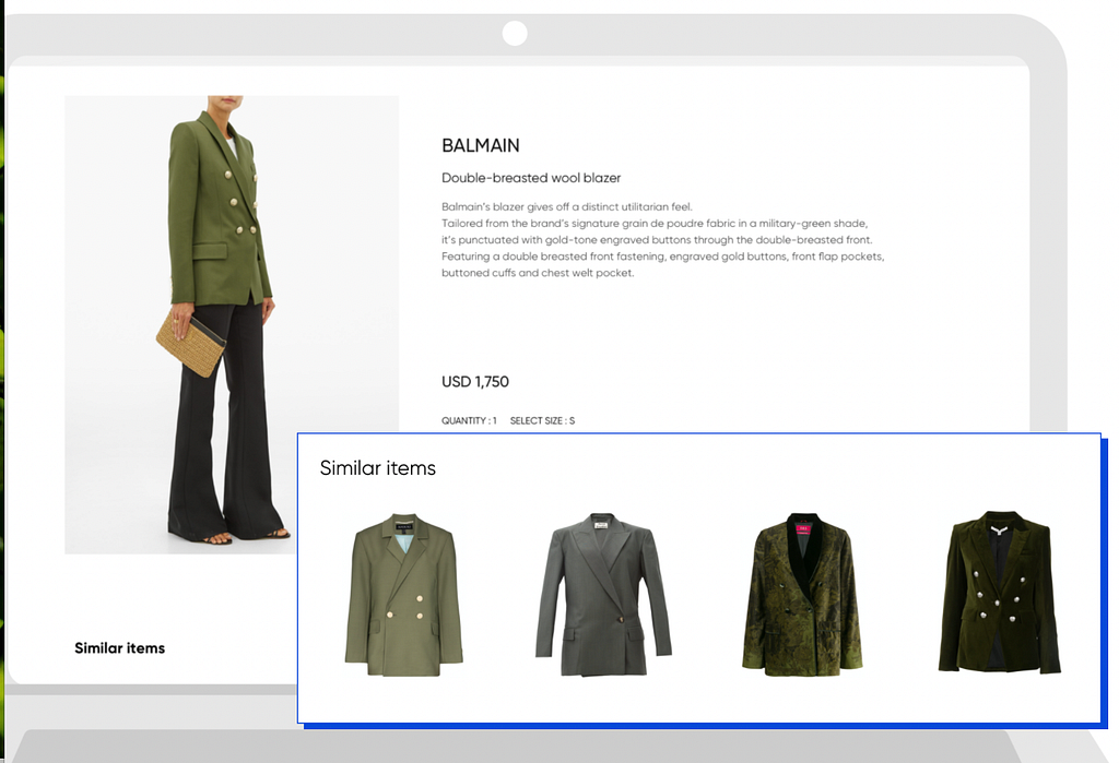 automatic visual product recommendation ai similar items out of stock