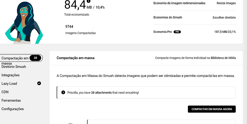 plugin com a aplicação lazy load em todas as imagens