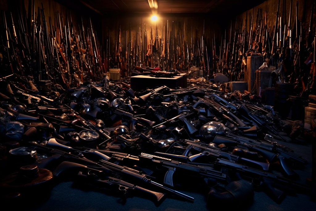 Thousands of confiscated firearms.