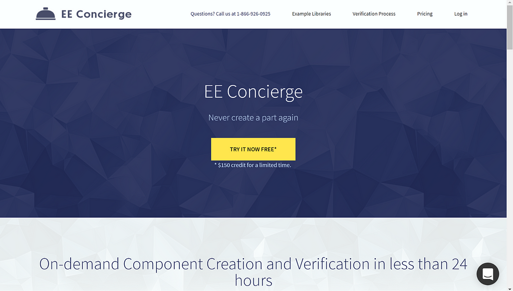 Homepage view of EE Concierge.com