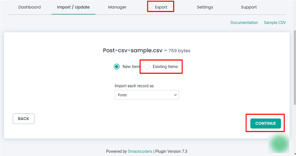 Update Data using CSV Importer