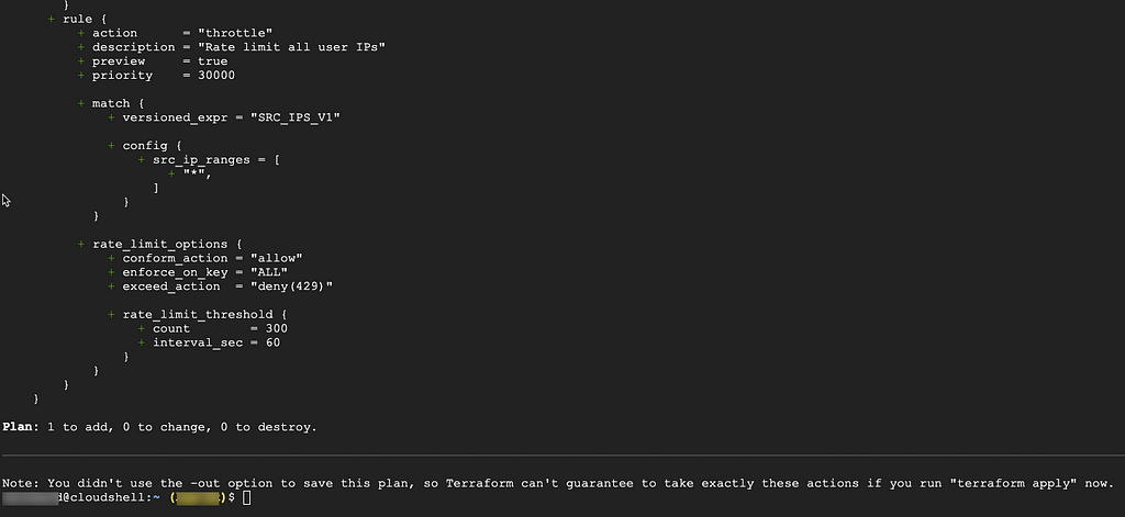 Terraform Plan — Preparing the file for deployment