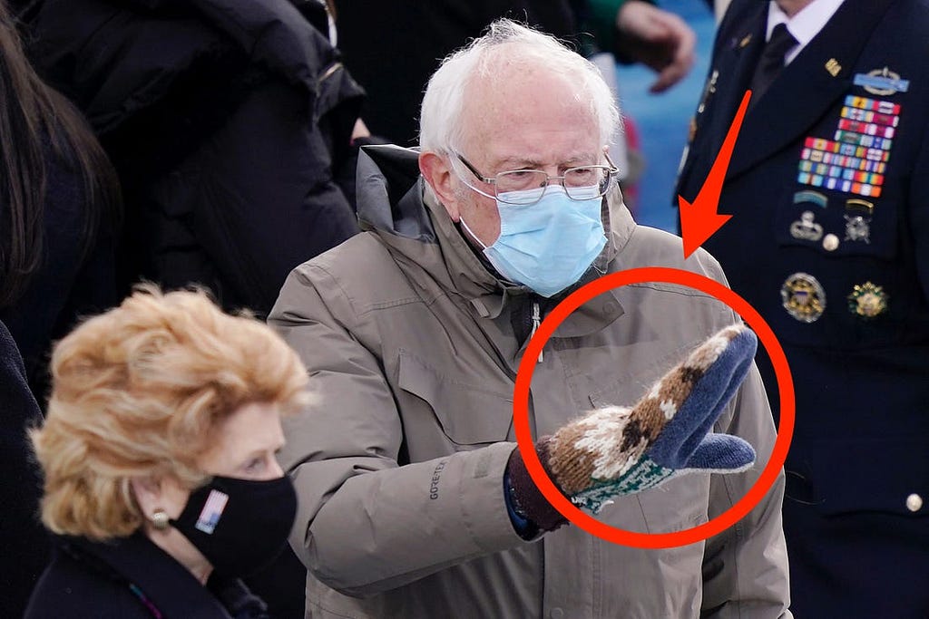 A Vermont teacher gave Bernie Sanders his mittens.