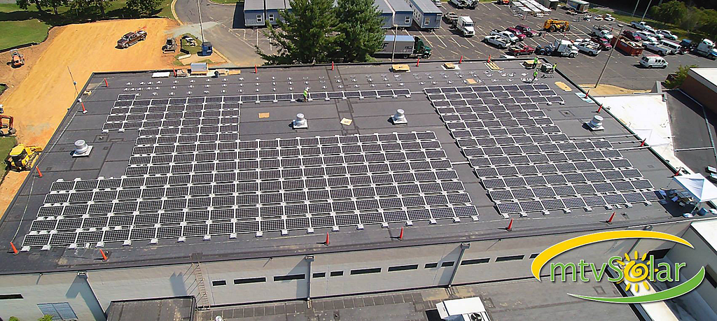 view of commercial solar panel installation in West Virginia