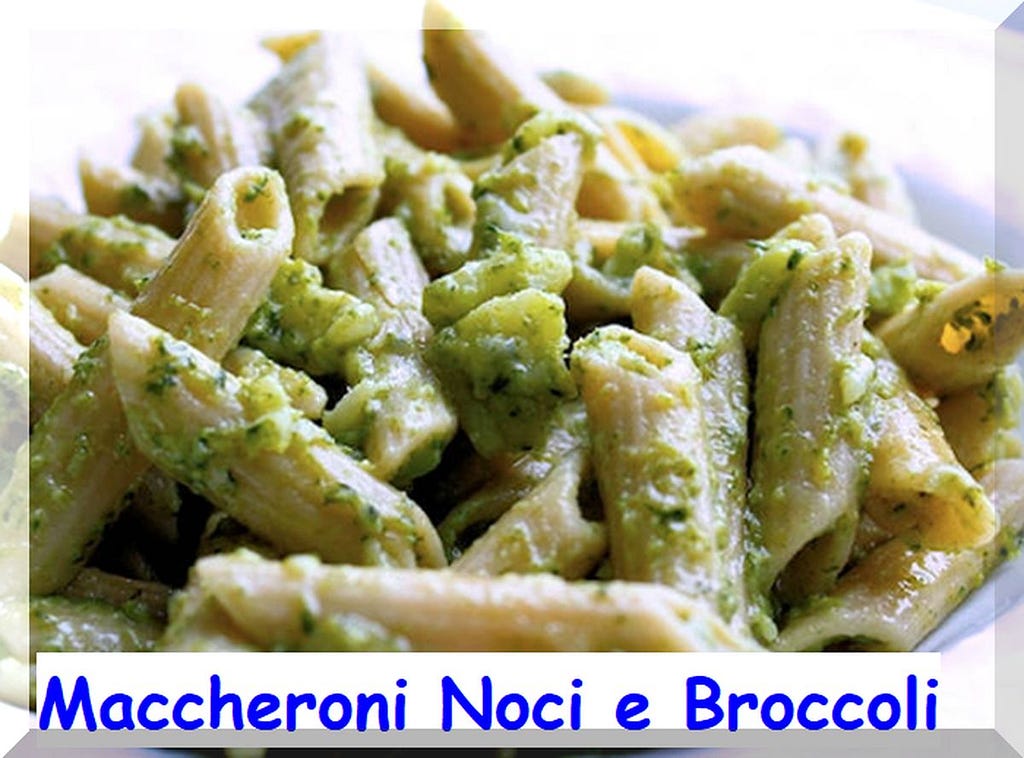Ricetta Maccheroni ai broccoli e noci tipica regione Toscana