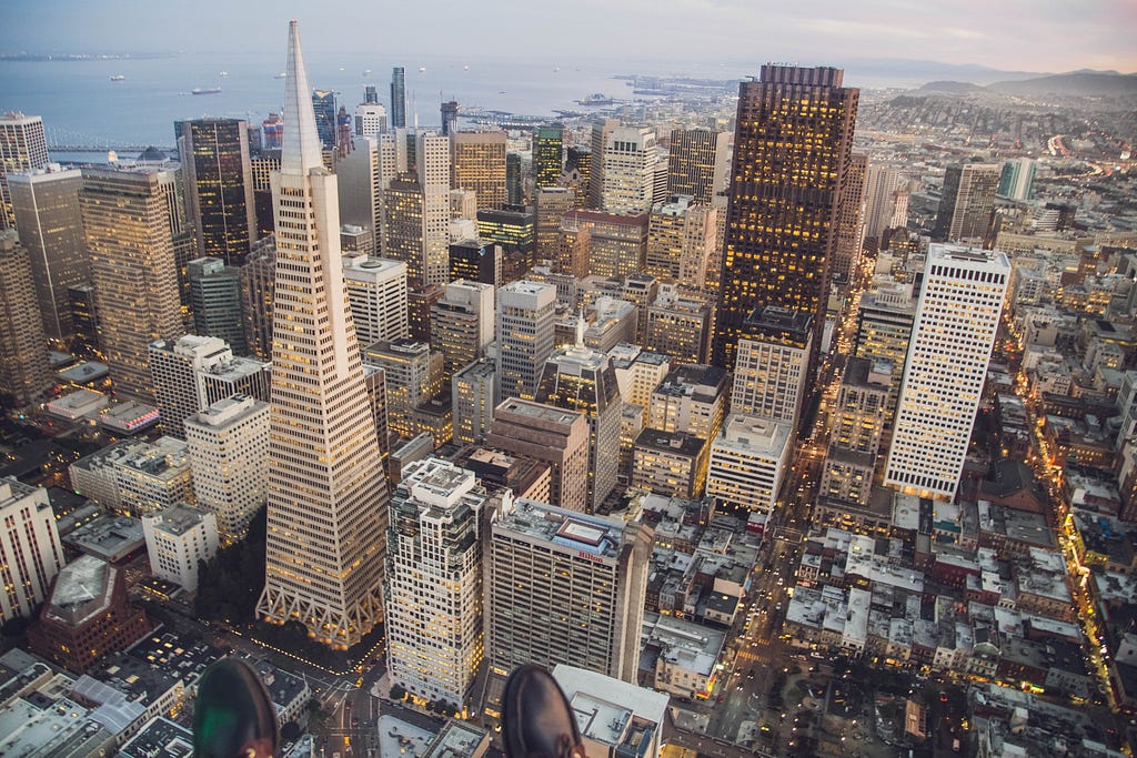 Downtown San Francisco from the air