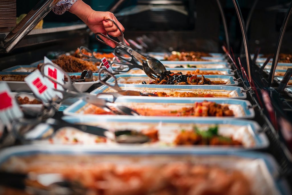 Closeup of a buffet