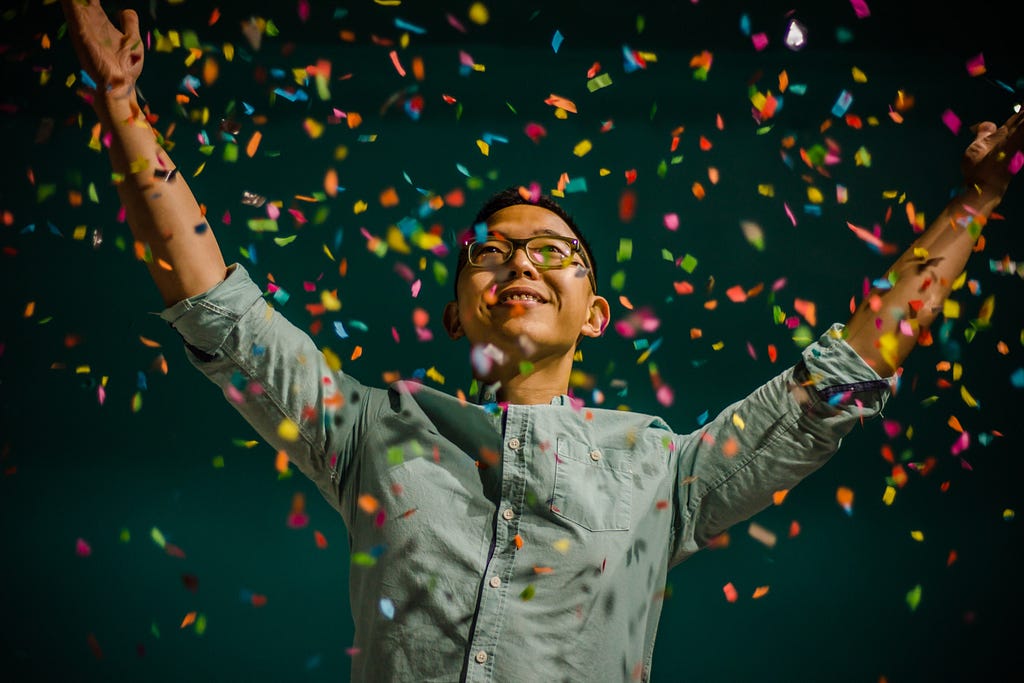 This is an image of a person celebrating for having implemented the article and getting everything to work.