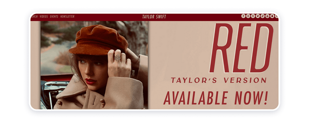 Taylor Swift website example