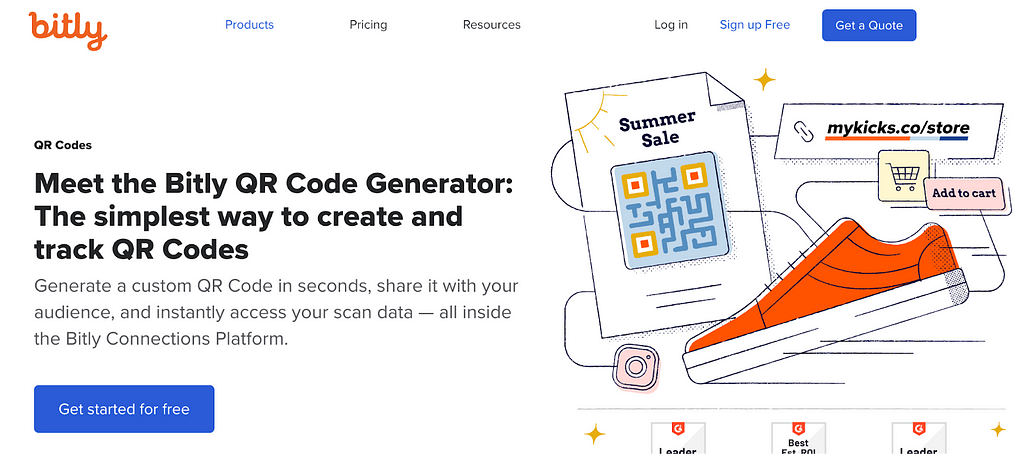 Bitly is an easy-to-use QR Code generator solution.